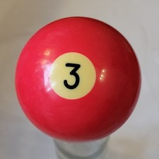 Vintage Number 3 Red Replacement Pool Ball Dot Lightly Yellowed Small Dot