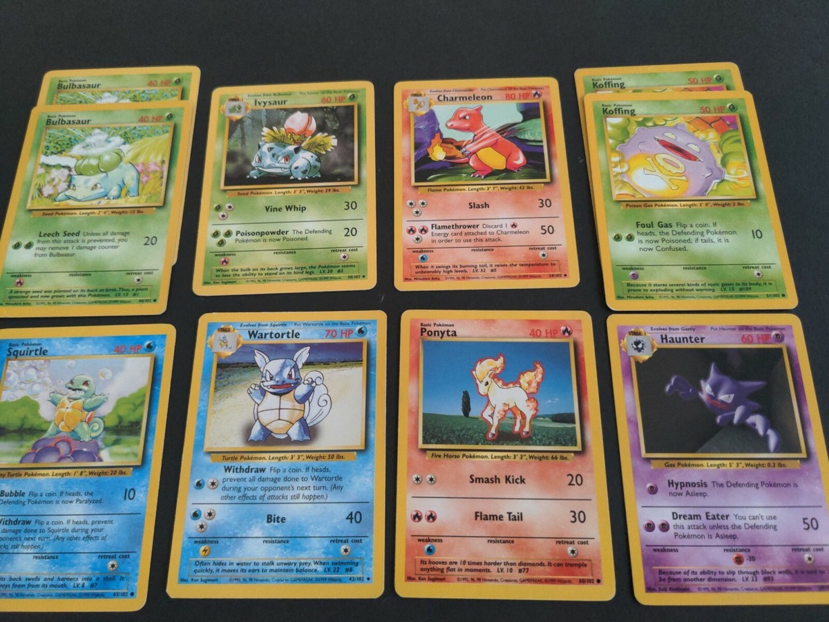 Pokemon TCG 2000 Base Set 32 card lot - uncommon, LP/NM, Bulbasaur