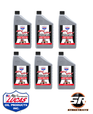 Lucas Oil 10720 Semi-Synthetic SAE 10W-40 ATV Engine Oil - Full Case Qty 6