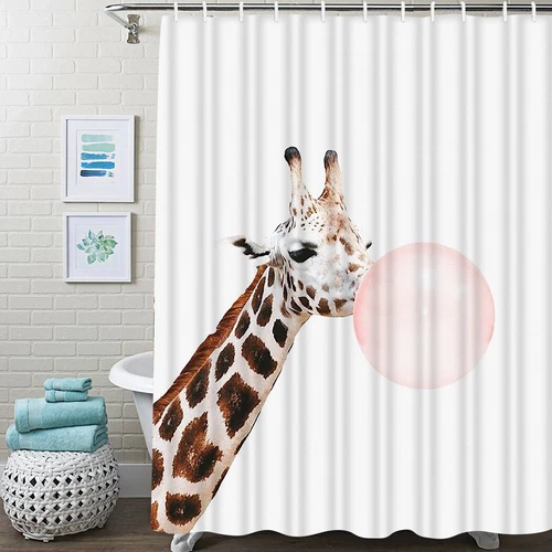 Cartoon Cat Animal Bathroom Shower Curtain Waterproof Curtains With 12 Hooks - Bild 6 von 15