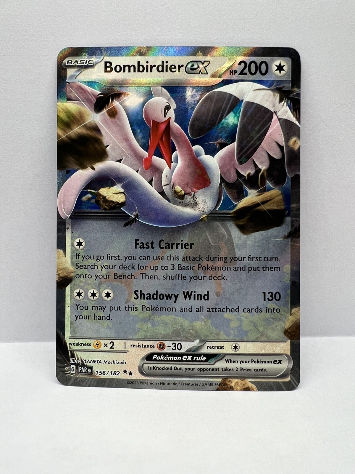 Pokémon TCG Bombirdier ex Paradox Rift 156/182 Holo Double Rare NM