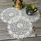 Round Floral Embroidery Lace Table Placemat Party Home Decor Dining Doily Cover