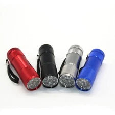 9 LED Bright White Light Aluminum Mini Portable Flashlight Torch Lamp Fad Gift