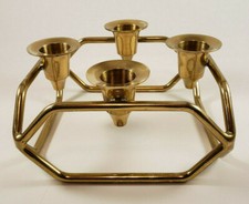 Candle Holder Vintage Solid Brass Holds 4 Candlesticks