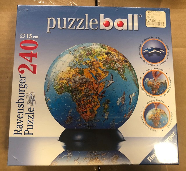 3D World Globe"puzzle ball" 240 Pieces. By Ravensburger New , Sealed