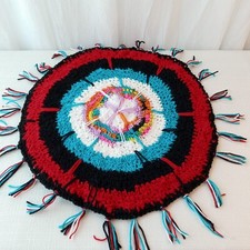 Cuscino/cuscino sedia all'uncinetto a mano doppia faccia 😻🐶 letto per animali domestici (design unico #23)