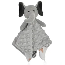 Boritar Elephant Baby Security Blanket with Lovely Animal Pattern Backing 14”