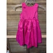 Chaps Girls Pink Party Dress Size 4 Flare Y2K Semi Formal Demure Holiday Dance