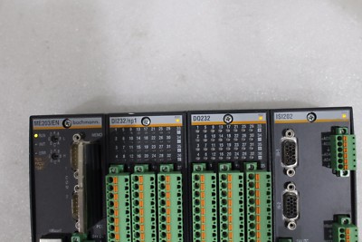Bachmann ME203/EN CPU + DI232/np1 + DO232 + ISI202 PLC + PCC200 16MB Memory Card