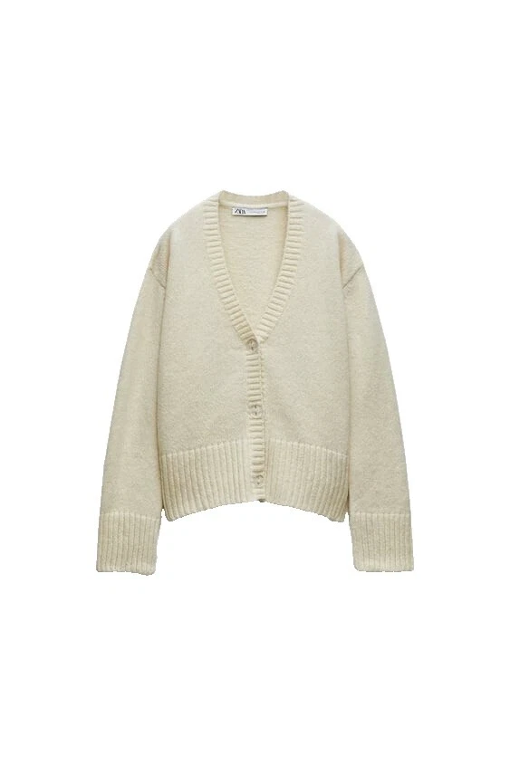 Zara Cardigan White Sweaters for Women