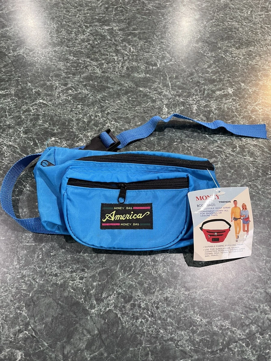 Vintage 90's Money Bag America Blue Waist Fanny Pack Crossbody **BRAND  NEW** | eBay