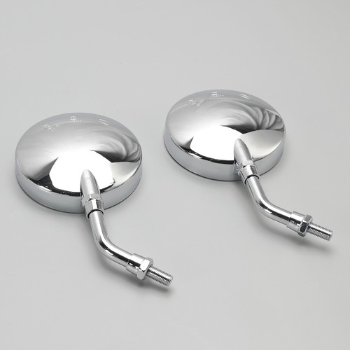Set of 2 Universal Chrome Round Mirrors - 10MM With Long&Short Stem For Suzuki A - Picture 6 of 12