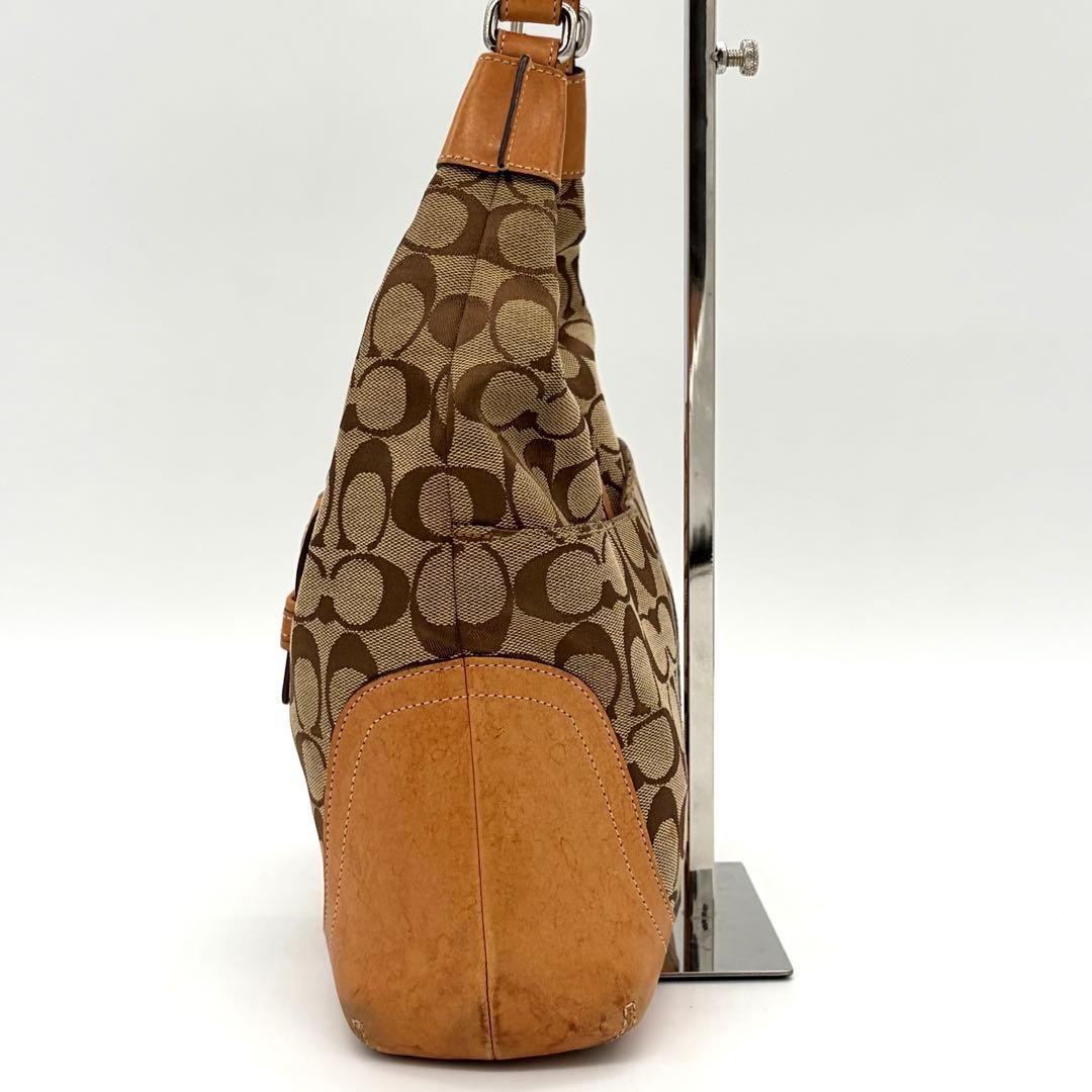 COACH Soho One-Shoulder Signature Hobo Bag Beige Y2K - Gem