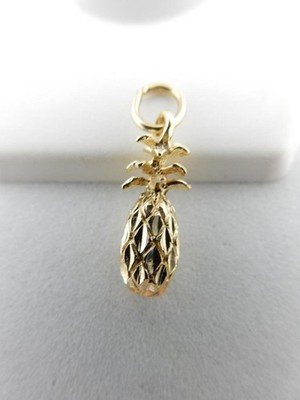 14 KT GELBGOLD, DIAMANTSCHLIFF DETAIL ANANAS ANHÄNGER     
