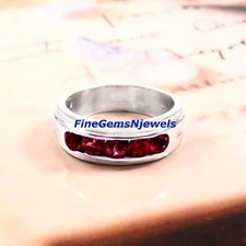 Garnet Ring Natural Garnet Ring Handmade 925 Sterling Silver Men's Band Ring 5