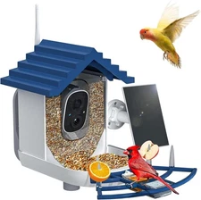 Smart Bird Feeder with Camera Solar Powered & AI Bi rd Identification, 2.4Ghz Wi