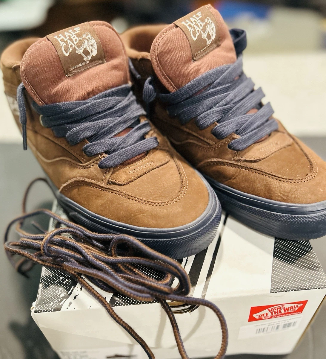 VANS X NICK MICHEL MEN\'S 6.5 HALF CAB \'92 MID SNEAKER BROWN NAVY NIB Vans Skate Half Cab  main image 4