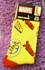 NWT MARVEL X-MEN CREW SOCKS SIZE 9-13 -1 PAIR NOVELTY SOCKS