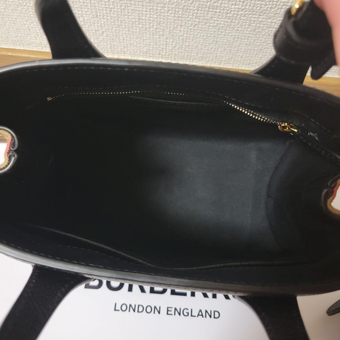 BURBERRY Black 2Way Barrel Tote Shoulder Bag Canvas Leather Trim Luxury Handbag thumbnail 15