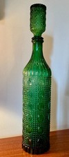 Vintage MCM Italy Empoli Ravioli Decanter Genie Bottle w Stopper 18” Excellent