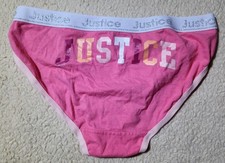 Justice Bikini Panties Size 16 Glitter Logo Pink Vintage NWOT