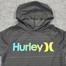 Hurley Hoodie Kids Size S 7/8 Dark Grey Performance Logo Pullover
