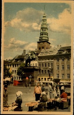 Hobro Plads Copenhagen Denmark vintage postcard q436