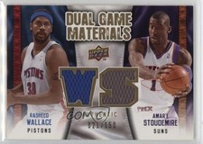 2009 Upper Deck Dual Game Materials Gold Amare Stoudemire Rasheed Wallace k4s