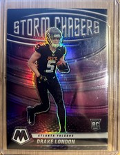 2022 Panini Mosaic Football Storm Chasers Drake London Case Hit RC Falcons