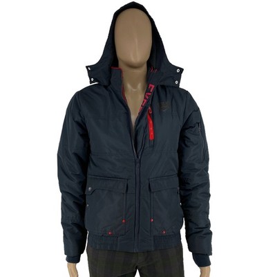 EVERLAST Herren Navyblau Kapuzen Stepp Bomberjacke Mantel Größe S