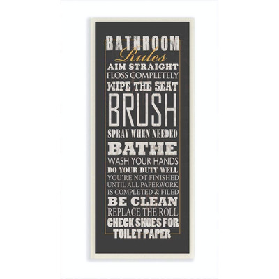 Stupell Industries Stupell Home Dcor Bathroom Rules Black Typography Tall