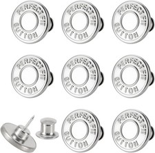 8 Sets of 17 mm Pants Button, Jean Buttons Pins for Loose 17 mm, 1 colour