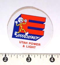 Coal Mining Sticker  E Efficiency Utah Power & Light