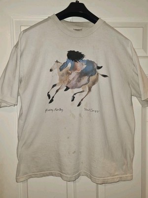 Vintage 90s Leland George ''Riding Far Boy'' Art T-Shirt - XL - Native American Apache