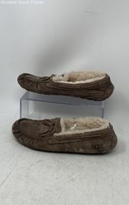 UGG Womens Dakota Tan Suede Cozy Lined Slip-On Moccasin Slippers Size 8