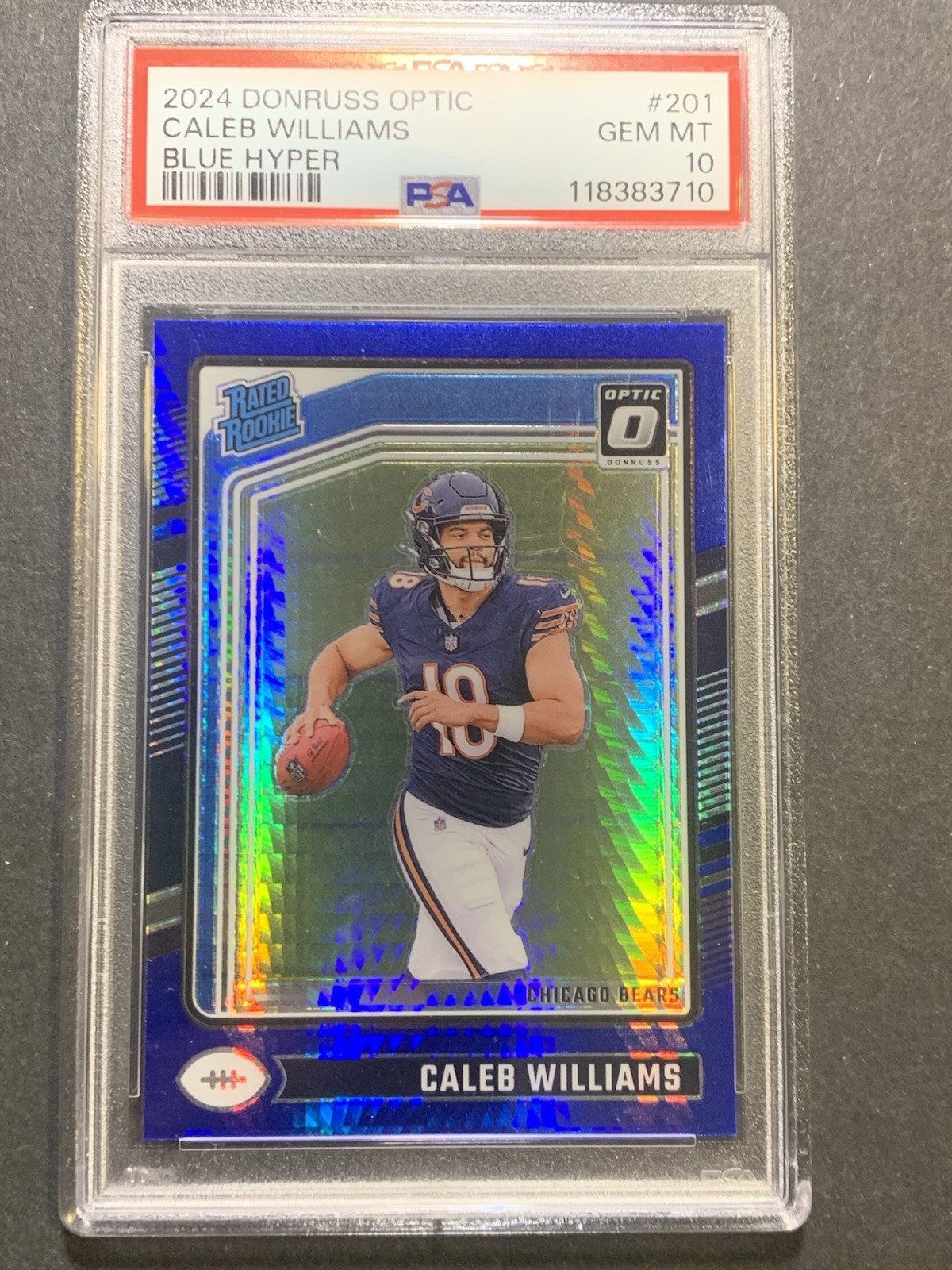 Caleb Williams Panini Donruss Optic #201 Blue Hyper