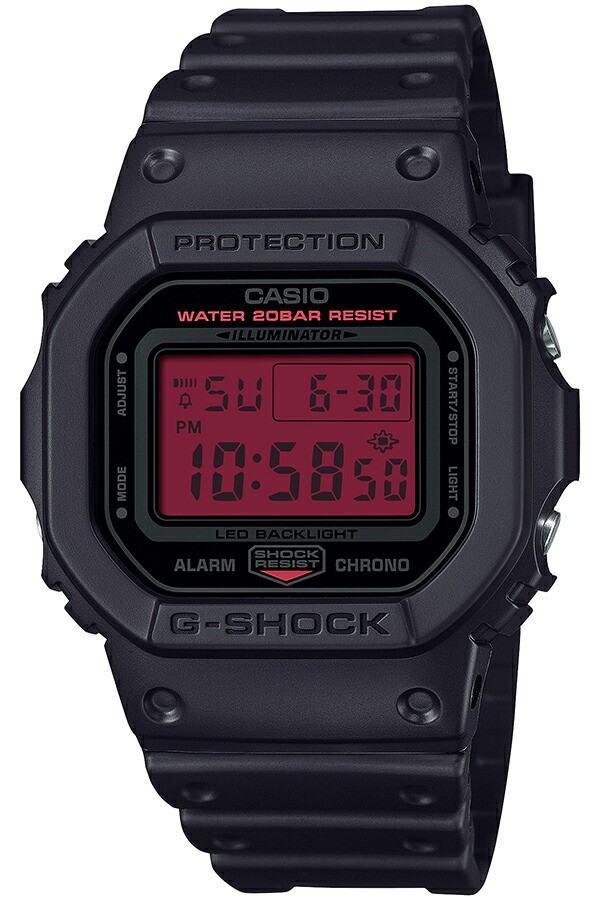 CASIO G-SHOCK DW-5600BBR-1JF BLACK AND BOLD RED Dial Square