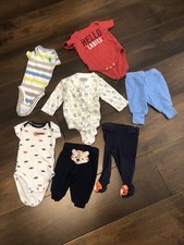 Newborn Lot Of Clothes Bodysuits And Pants 7 Pcs