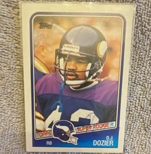 Topps 1988 D.J. Dozier Rookie Base Set Minnesota Vikings NFL Card (autographed). rookie card picture