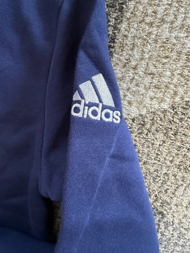 Women’s Adidas Fleece Hoodie Size Small Navy Blue/White Logo NWT - Image 2 of 4