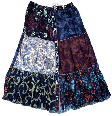 Avani Del Amour Anything Goes Patchwork Skirt, SZ 1X - Boho, NEW