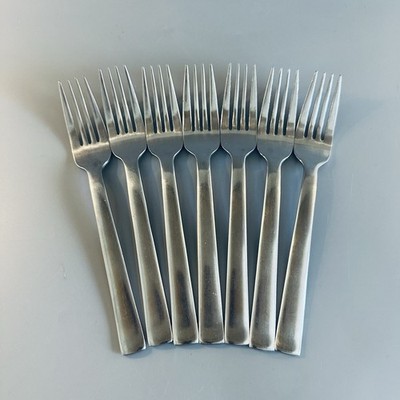 Ginkgo NORSE Stainless Flatware DINNER forks Fork set of 7 Satin 18/10