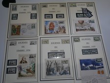 JOURNEE DU TIMBRE LOT DE TIMBRES + CARTES DE 1954 A 59. BONNE VALEUR