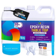 1 Gallon Table Top Epoxy Resin Kit 1:1 Mix, Crystal Clear High Gloss, UV ...