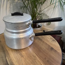 Vintage Swan Brand Aluminium Saucepans Set with Lid British Made. Retro Kitchen