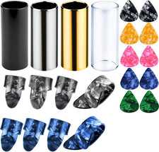 4 Pieces Medium Guitar Slides for Acoustic,Stainless Stell Guitar Slides for Ele
