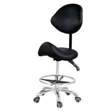 Adjustable Salon Stool Hydraulic Saddle Rolling Chair Tattoo Facial Massage Spa