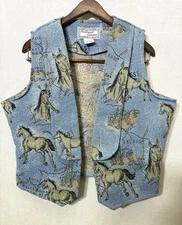 Southwest Canyon XLARGE Tapestry Vest Aztec Western  Horses Equestrian VTG