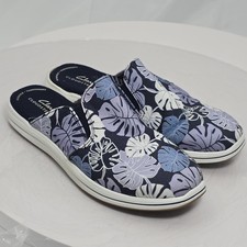 Clarks Cloudsteppers Slip On Clogs/Mules Breeze Shore Lavender Wom 6.5 Palm Leaf