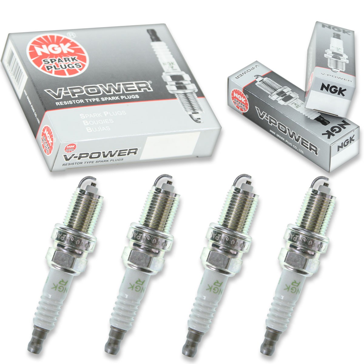 4 pc NGK 1266 BCPR5EY V-Power Spark Plugs for Q16R-U F8KTCR 416 3129 1765205 ad